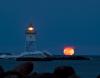 Big Moon Over the Grand Marais Harbor by Stephan Hoglund